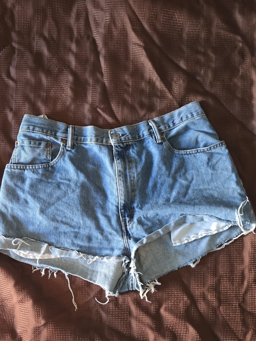 Levi's light blue cutoff denim shorts